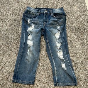 Venus denim ripped capris